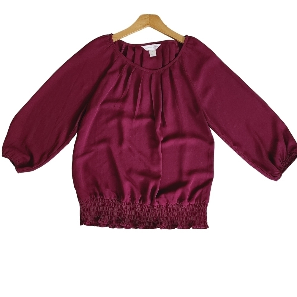 CHRISTOPHER & Banks Maroon Banded Top